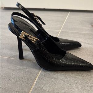 Elegant Black Slingback Heels